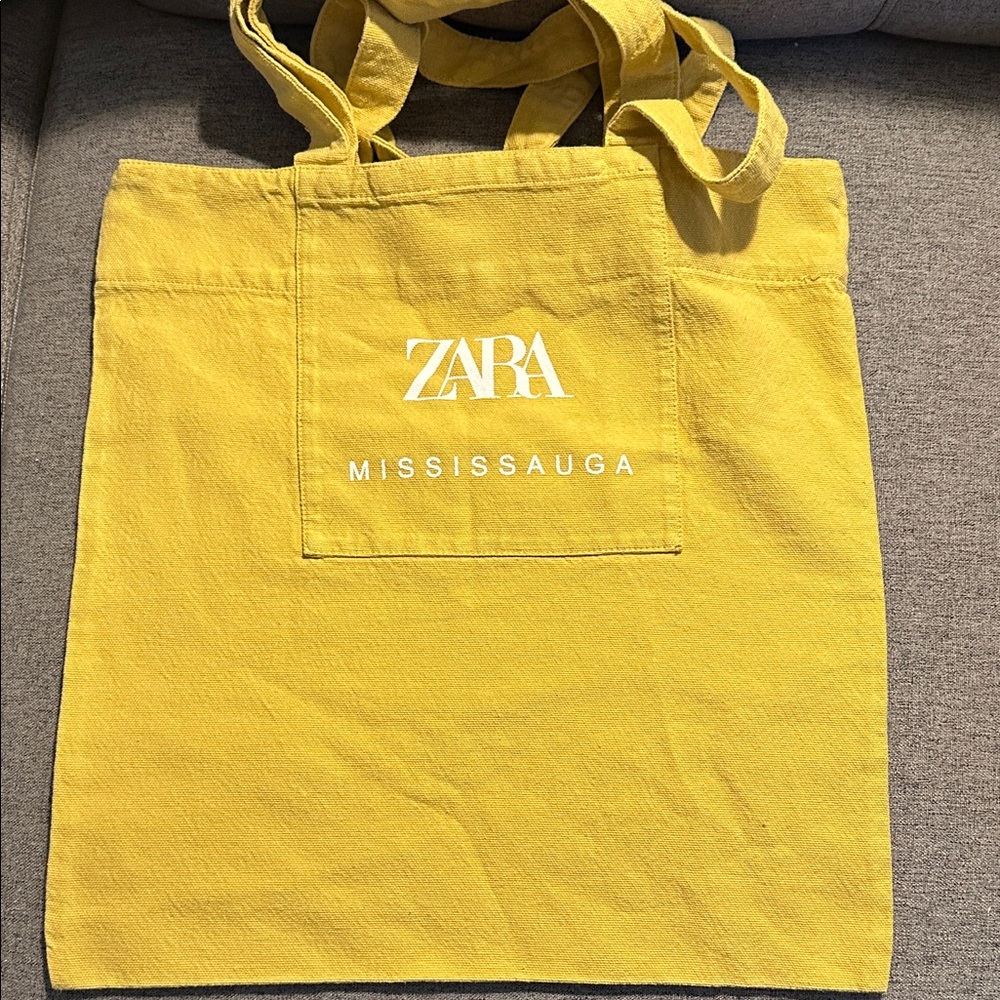 Zara Mustard Yellow Tote Bag